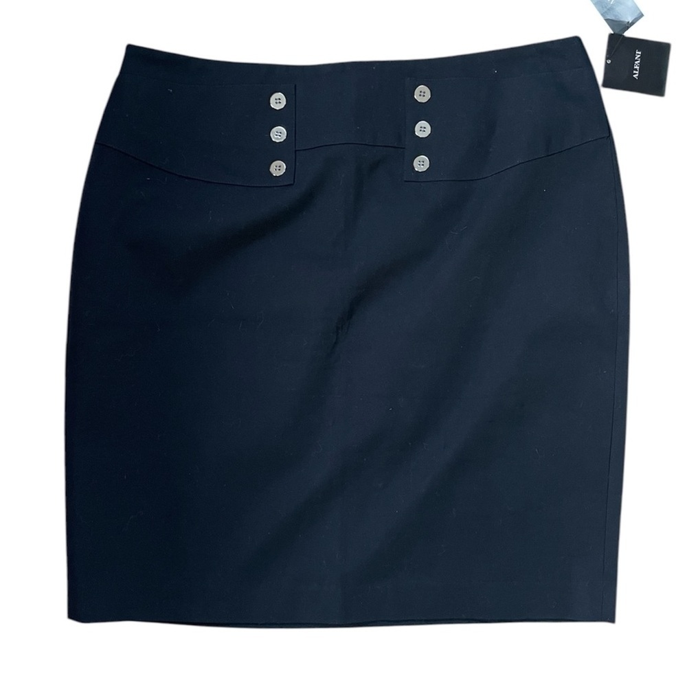 Alfani Black Nautical Military Style Pencil Skirt Size 16 NWT
